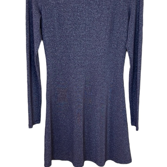 Musier Paris - Mini, Long Sleeve, Shimmer Knit Dress - Size 4-US (36 FR) Purple - Picture 16 of 17